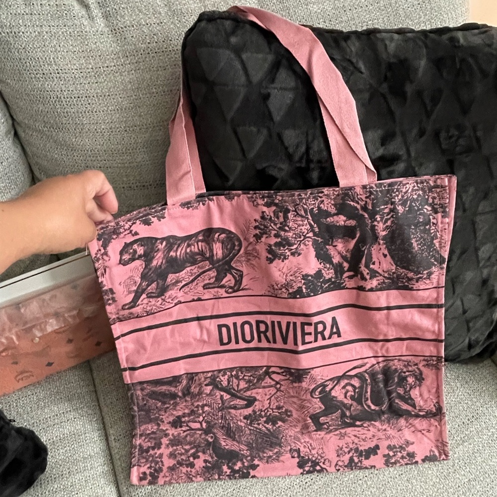 Riviera Pink and Black Graphic Tote